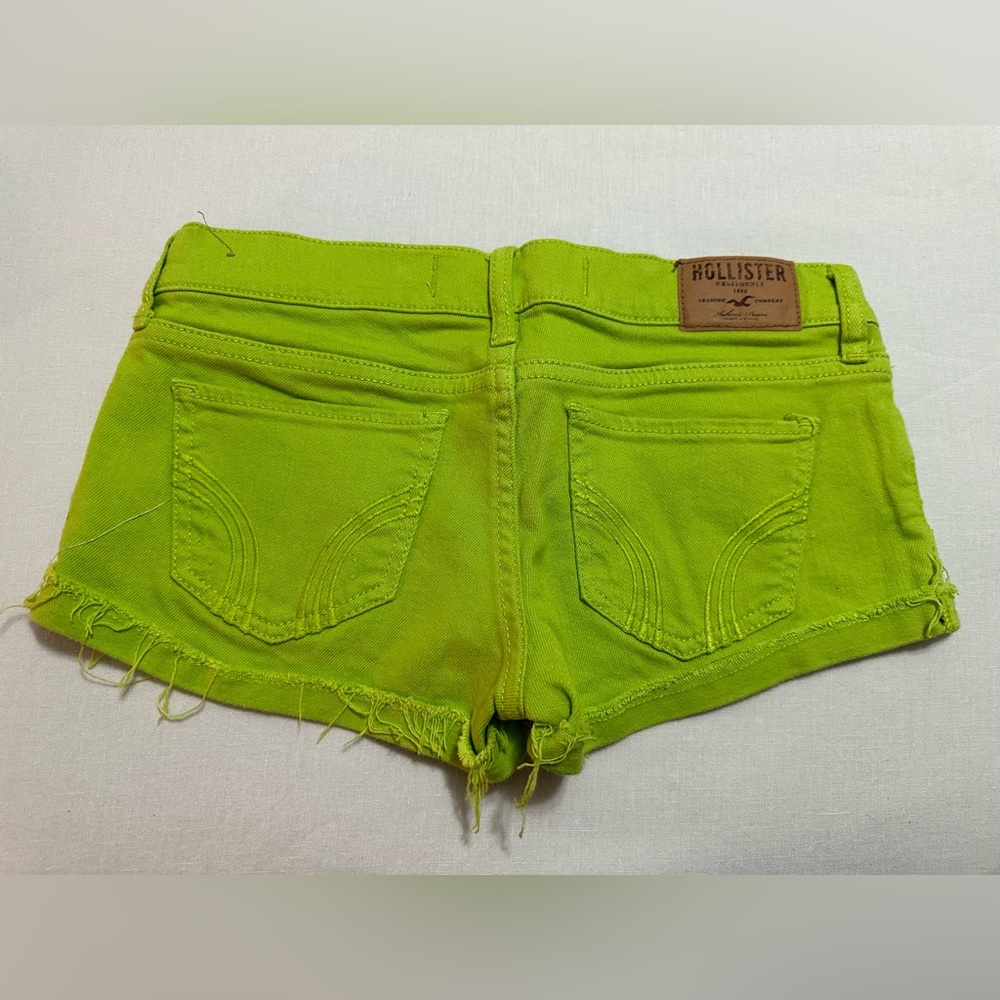 Vintage y2k lime green denim Hollister shorts-0 - Picture 2 of 3